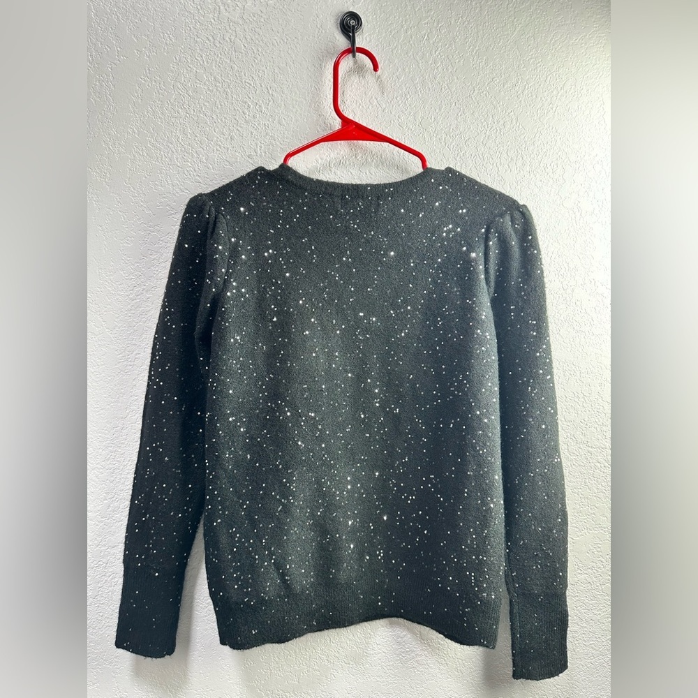 Karl Lagerfeld Women’s Black Sparkly V-Neck Sweater Size Small - Picture 3 of 7